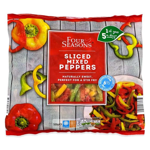 Four Seasons Sliced Mixed Peppers 500g